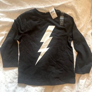 GAP - Black Lightning Bolt Shirt -4T - BNWT